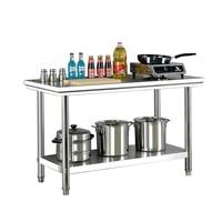Table de travail robuste en acier inoxydable 304 de qualité alimentaire, certifiée NSF, résistante à la corrosion, sur mesure