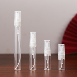 Vendita Diretta dalla Fabbrica: Flaconi Campione per Profumo da 2ml, 3ml, 5ml, 10ml, Bottiglie <span class=keywords><strong>Spray</strong></span> in Vetro Trasparente con Ugelli Neri in Plastica per Prove - Product Image 1