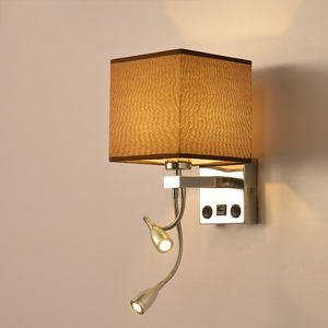 2PCS đèn sân khấu + E27 ổ cắm cạnh giường ngủ khách sạn USB tường ánh sáng đèn với cổng USB - Product Image 2