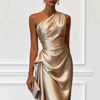 Robe de soirée longue élégante asymétrique à volants style célébrité pour femme, nouvelle collection été 2026