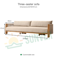 Conjunto de Sofá Exterior de Aluminio Personalizado, Moderno con Cojines Impermeables y Resistentes al Sol, Apilable y Resistent