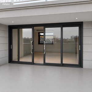 Puerta Corredera <span class=keywords><strong>de</strong></span> Vidrio <span class=keywords><strong>de</strong></span> Aluminio Moderna, Panorámica <span class=keywords><strong>de</strong></span> Piso a Techo, con Aislamiento Térmico, Marco Delgado, para Patio o Balcón, Vidrio Templado - Product Image 5
