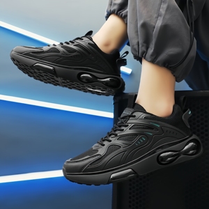 Chaussures de skate à plateforme en cuir véritable de haute qualité pour hommes et femmes, style décontracté unisexe pour la marche - Product Image 2
