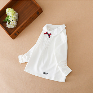 Blusas y Camisas de Manga Larga para Niñas, Lisas, de Alta Calidad, Sostenibles, con Lazo, Gran Venta - Product Image 4