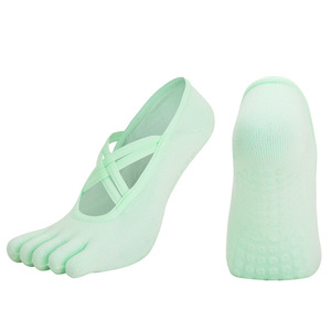 Calcetines de Cinco Dedos Chic Studio para Mujer, Tonos Sólidos, Algodón Peinado, Banda Cruzada y Agarre Completo - Product Image 3