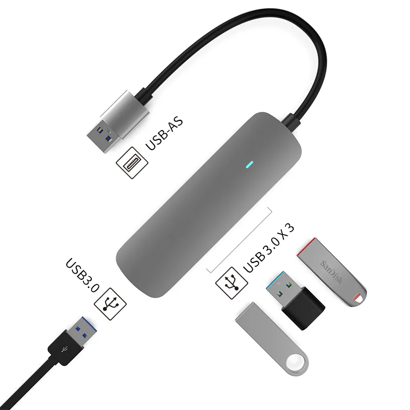 4 port usb hub docking station Type-A to USB3.0*4 for computer