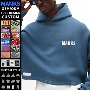 Sweat-shirt à capuche personnalisé de haute qualité avec logo imprimé, coton lourd 400 GSM, OEM, faible MOQ, coupe oversize pour homme - Product Image 3