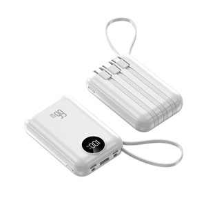 Slanke 66W ronde LCD-scherm digitale display powerbank met ingebouwde kabel supersnel opladen 20000 MAH powerbank mini groothandel - Product Image 2