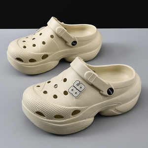 <b>Men's</b> Summer Breathable Anti-Slip EVA Water <b>Shoes</b> Thick Sole Hollow Design Outdoor Beach Slippers 5Cm <b>Heel</b> Height - Product Image 4