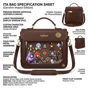 Bolso Bandolera <span class=keywords><strong>de</strong></span> PU Marrón Café Intenso Personalizado y Elegante con Panel Transparente para Exhibición <span class=keywords><strong>de</strong></span> Pins - Fabricante <span class=keywords><strong>de</strong></span> <span class=keywords><strong>Bolsos</strong></span> Ita - Product Image 1