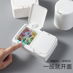Mini Desktop Organizer <b>With</b> <b>Lid</b> Double Compartment Stackable Storage <b>Box</b> For Stationery And <b>Small</b> Items - Product Image 4