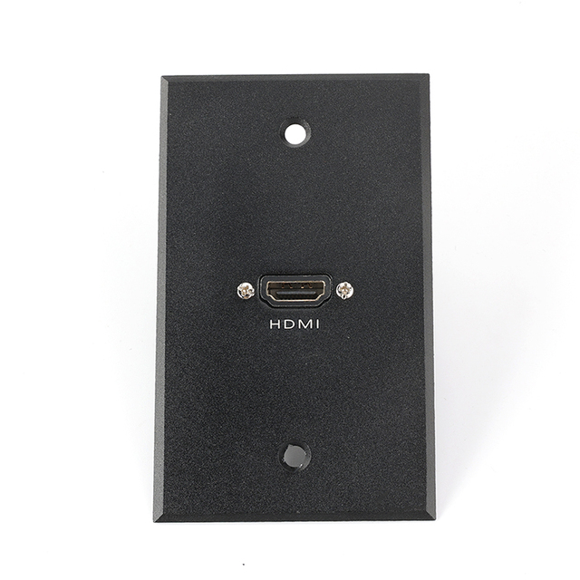 Aluminum Wall Plate HD MI Port 110x70 Black Plate for Wall with Screws