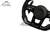 Le volant de voiture en fibre de carbone tout noir à étiquette jaune LED convient à Mercedes-Benz AMG GLA GLE GLK GLC CLA CLS ML SLC GLB