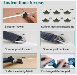 Afwerkingsgereedschapset Voor Het Afwerken Van Kits, <span class=keywords><strong>3</strong></span> In <span class=keywords><strong>1</strong></span> Siliconen Kitgereedschap Kit Kit Grout Verwijderaar Schraper Siliconen Afwerkingsgereedschap - Product Image 4