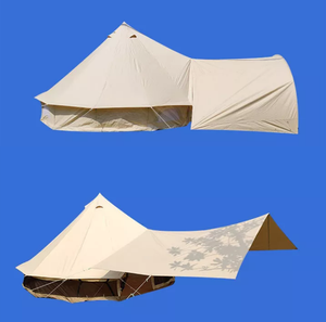 Grande <span class=keywords><strong>tente</strong></span> cloche de luxe de 5 m en toile imperméable pour camping en plein air, glamping, <span class=keywords><strong>tipi</strong></span>, yourte avec auvent, type à armature droite - Product Image 3