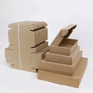 Boîte d'emballage cadeau d'expédition en carton ondulé écologique recyclable de taille personnalisée avec logo imprimé