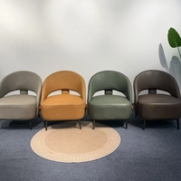 Fauteuil Modèle 8130, fauteuil lounge individuel rembourré en cuir PU avec pieds en métal pour salon, zone de réception d'hôtel