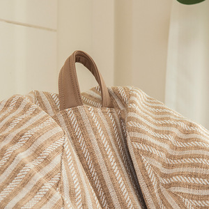 Poltrona <span class=keywords><strong>Sacco</strong></span> <span class=keywords><strong>a</strong></span> Righe in Lino e Cotone, Divano Minimalista per Soggiorno con Rivestimento Rimovibile e Lavabile - Product Image 3