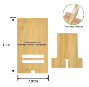 Handcrafted Bamboo Smartphone Stand Sustainable Office Desk Accessory | Custom Logo Printing for Corporate <b>Gifts</b> - Product Image 3