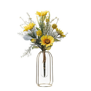 ช่อดอกทานตะวันประดิษฐ์ CallaFloral ทำจากพลาสติกและผ้าทอ สำหรับตกแต่งงานแต่งงานและบ้าน CF01123 - Product Image 5