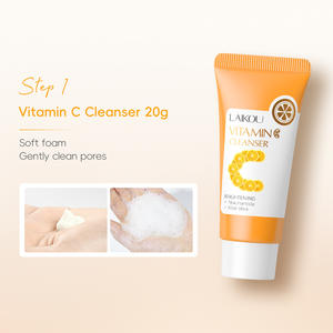 <span class=keywords><strong>Le</strong></span> kit de soin de la peau à la vitamine C <span class=keywords><strong>le</strong></span> <span class=keywords><strong>plus</strong></span> populaire, 4 pièces, nettoyant visage, sérum, tonique, crème visage, éclaircissant la peau, anti-<span class=keywords><strong>âge</strong></span> - Product Image 5