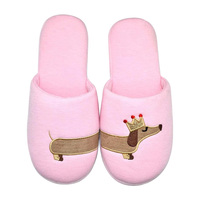 Joli design pour femmes léger confortable chambre à coucher mousse à mémoire de forme teckel chien pantoufles licorne pantoufles