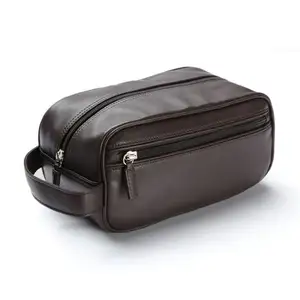 Di Cuoio alla moda Dopp Kit Borsa Da Toilette In Pelle Per Gli Uomini