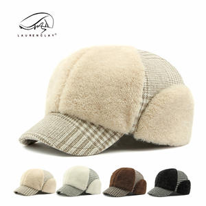 Gorro de invierno de 5 paneles estructurado de lujo, gorra de béisbol con solapa gruesa <span class=keywords><strong>y</strong></span> cálida, gorra de béisbol deportiva estilo camionero, logotipo personalizado, punto impreso - Product Image 3