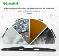 YOUNGLOOK YL-R02 2026 Balai d'essuie-glace arrière de voiture multi-adaptateur aérodynamique en caoutchouc naturel//silicone, silencieux, pour -40~80°C