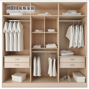 Furnitur kustomisasi lemari pakaian Modern kayu desain lemari putih lemari kayu - Product Image 3