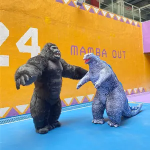 BAIGE 2.6m şişme King Kong Godzilla kostüm cadılar bayramı peluş kürklü Gorilla maskot şişme yürüyüş gösterisi sahne