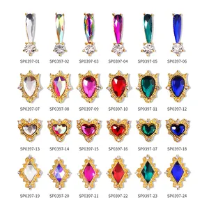 Free Sample 2022 Glitter Crown Alloy Charms 3D Nail Art Rhinestone Sticker For Nail Art Decoration Jewelry Designer Nails Box