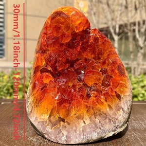CrystalHola 400-500g Orange Crystal Geode Quartz Mineral Cluster Floral Pattern Handmade Healing Crystal Souvenir Ornament for - Product Image 6
