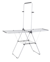 Étendoir en acier de tissu pliant intérieur/extérieur de haut niveau avec étendoir à linge debout avec pinces à serviettes Gullwing matériau métallique