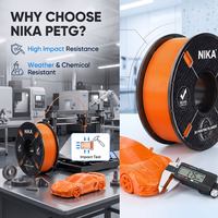 Filamen Printer 3D PETG Kekuatan Tinggi 1.75mm Gulungan Plastik Virgin Penggulungan Rapi untuk Pencetakan FDM Prototipe Industri Kustom OEM