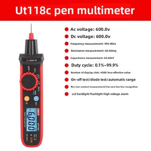 Multímetro tipo bolígrafo de alta precisión UT118C, medidor universal en forma de bolígrafo, para solución de problemas de circuitos - Product Image 5