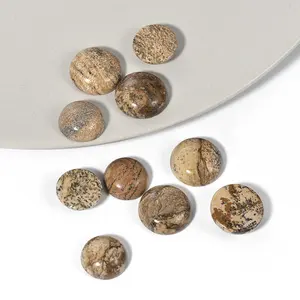 Clibeads imagem jasper red stone, pedra preciosa quartz redonda para moedas 6/8/10/12 /14/16/18mm