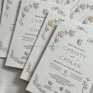 Invitación de Boda Elegante Premium, Tarjeta de Felicitación con Logotipo Personalizable, Impresión Digital en Papel Offset de Lujo, con Relieve - Product Image 5