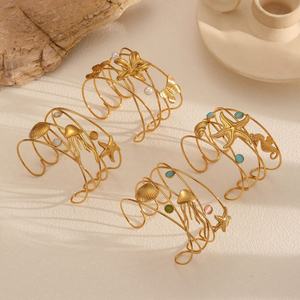 Bracelets et Joncs de Mode en Acier Inoxydable Plaqué Or PVD 14k 18k, Non Ternissables, pour Femmes - Vente en Gros - Product Image 2