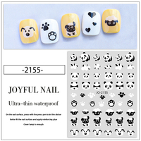Decoración de uñas amor corazón flor arte de uñas pegatina 3D animales lindos gato Panda diseño pegatinas de uñas