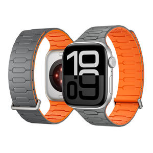 สายนาฬิกาซิลิโคนขายส่งสำหรับ Apple Watch S 10 11 46 มม. Ultra 49 มม. SE 44 มม. สายรัดข้อมือแบบสปอร์ตสองสีพร้อมหัวเข็มขัดแม่เหล็ก - Product Image 1