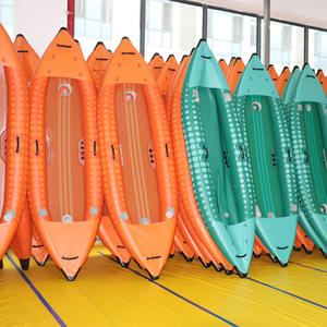 आउटडोर पोर्टेबल ड्रॉप सिलाई टिकाऊ इन्फ्लेटेबल कयाक ड्राइव फिन 2 सीट मछली पकड़ने वाली नाव कयाक और पेडल और सहायक उपकरण के साथ डोंगी - Product Image 6