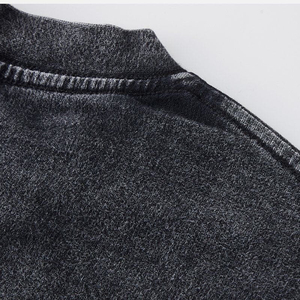 Streetwear OEM Bulk Tshirt Wahed Blank Custom Vintage Black <strong>Basic</strong> Tshirt - Product Image 6