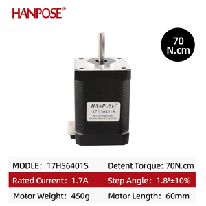 HANPSOE Motor 70Ncm 1.7A <span class=keywords><strong>60mm</strong></span> 17HS6401S <span class=keywords><strong>Nema</strong></span> <span class=keywords><strong>17</strong></span> Motor paso a paso alto par bajo ruido para sistema de fresado CNC <span class=keywords><strong>Nema</strong></span> 42 Stepper Moto - Product Image 3