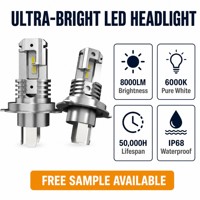 Ampoules de phares LED H4 6000K blanc froid super lumineuses, remplacement halogène Plug and Play pour voiture, camion, SUV