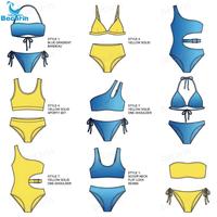Professionele Zwemkledingfabrikant OEM Maak Uw Eigen Ontwerp Zwemkleding Op Maat Terry Handdoek Jacquard Gestructureerde Bikini