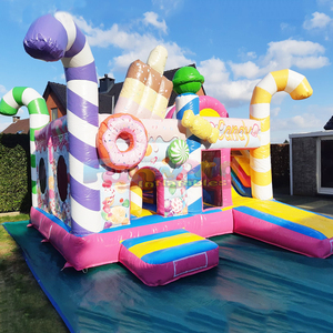 Castillo inflable infantil para exteriores, Candyland, con tobogán, brincolín comercial para fiestas. - Product Image 3