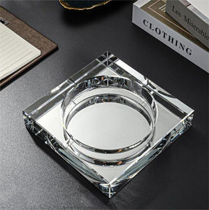 Clear Gold <strong>Gray</strong> Silver Coating Square <strong>Crystal</strong> Ashtray for Smoking Cigarettes MH-6169 - Product Image 4