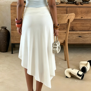 Jupe longue en tulle Élégance Orientale, imprimé floral rétro / couleur unie disponible, pour femme, décontractée, usage quotidien, avec bas en maille - Product Image 5