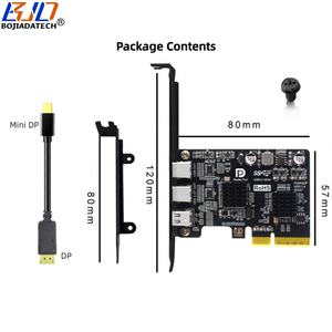 Fabrika Toptan Satış <span class=keywords><strong>2</strong></span> * 10Gbps USB 3.<span class=keywords><strong>2</strong></span> Tip-C Konnektör + Mini DP1.4 Video Girişi 4K 60Hz Çıkış PCI-E 4X Adaptör Genişletme Kartı - Product Image 5